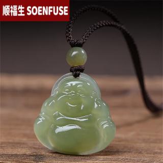 顺福生 soenfuse和田玉弥勒佛吊坠女 玉佛头玉坠项链小佛公玉石玉佩