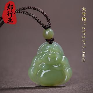 郑行亚和田玉弥勒佛吊坠女玉佛头玉坠项链小佛公玉石玉佩挂件 大号款